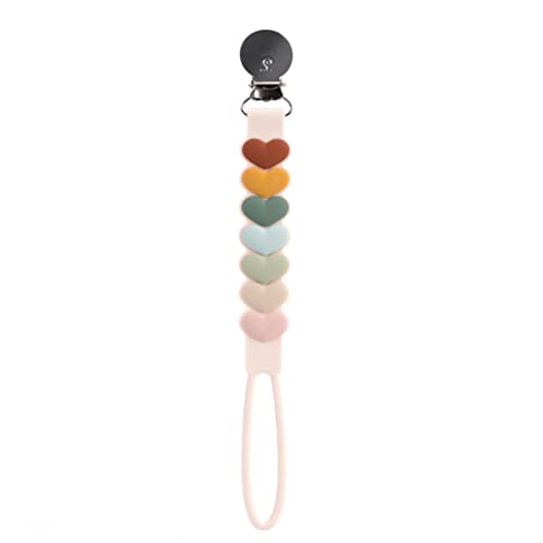 Image of Loulou Lollipop Beadless Silicone Pacifier Clip (Sweetheart, Multi)