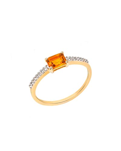 Yotreasure Healing Crystal Citrine & White Topaz 10Kt Yellow Gold Engagement Ring #TOP8