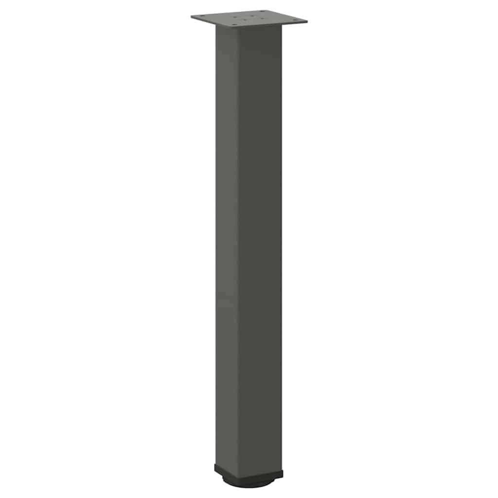 4 patas de consola de acero con recubrimiento en polvo, color antracita, 72-74 cm, ajustables, con patas niveladoras, patas de muebles, para escritorio, comedor, salón, estable y moderno