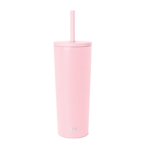 Image of Simple Modern Classic Tumbler with Straw Lid | Insulated Iced Coffee Cup Reusable Stainless Steel Water Bottle Travel Mug | Gifts for Women Men Her Him | 24oz | Blush