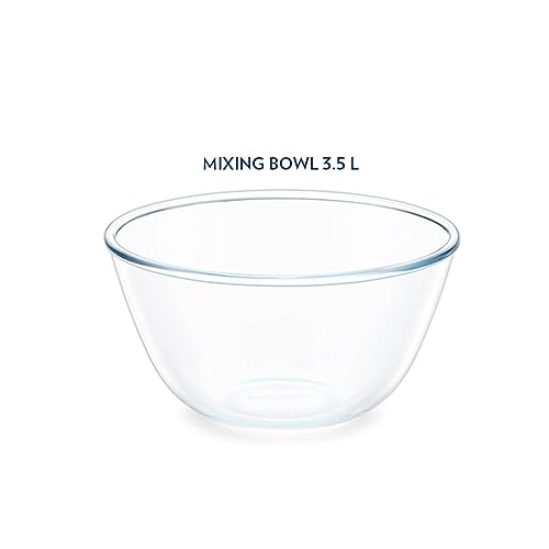 Borosil 4.4 L Round Shape Serving & Mixing Bowl | Made in India Borosilicate Glass Bowl for Kitchen & Dinning | Bowl for Mixing Dough, Salad, Batter, Pasta | Microwave & Dishwasher Safe | Transparent