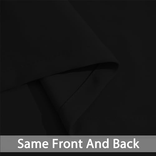 Yakamok Blackout Curtains Room Darkening Thermal Insulated Window Panels,Solid Grommet Top Drapes for Bedroom/Living Room(38Wx90L, Black, 2 Panels)