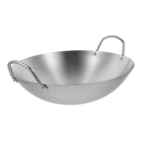 Wok de acero inoxidable con doble asa antiadherente miniatura 1