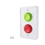 Arcade Light Switch Plate Cover, Single Switch (White/Green,Red) 1-Gang Standard Size Rocker Wall Plate, Game Room Decorator, Kid Bedroom Wallplate, Faceplate Replacement (White/Green/Red)