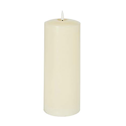 Lights4Fun, Inc. 10" X 4" Truglow Battery Operated Flameless Led Ivory Wax Chapel Pillar Candle With Remote Control #TOP3