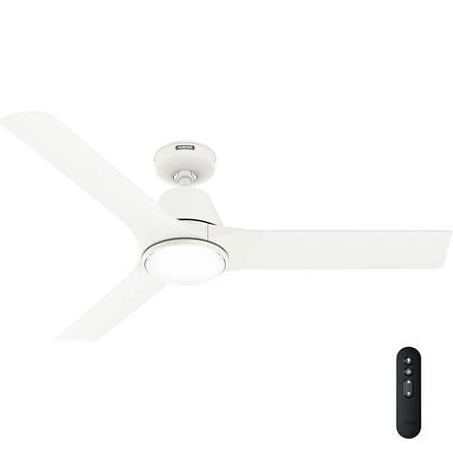 Hunter - Aeronaut Indoor/Outdoor Ceiling Fan With Light, Remote, 52-inch,