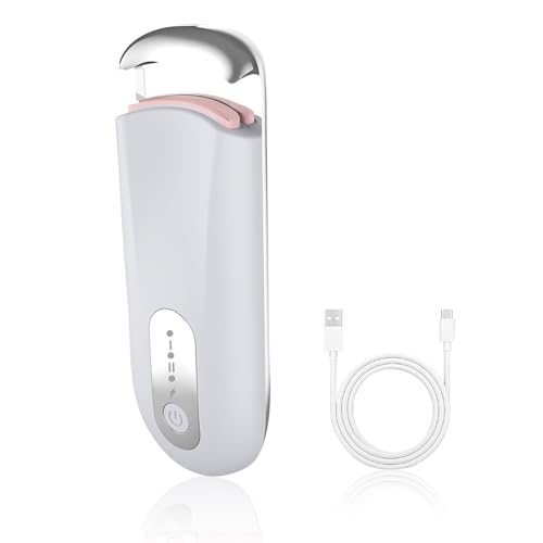 Hsenowi Heated Eyelash Curler for Natural Lashes 2-Level Adjustable Temperature Mini Electric Lash Curler Fast 3-Second Heat Up 24 Hours Long-Lasting Curl