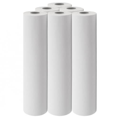 FLASHPRIX Pack 6 Rollos de Papel Camilla de 60m x 58cm, precortado a 50cm, color Blanco, Ideal como Papel Cubre Camilla
