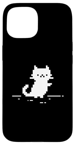 Cute Cat Minimal Pixel Art Nostalgic Retro 8-bit Gamer �X�}�z�P�[�X iPhone 15 �p