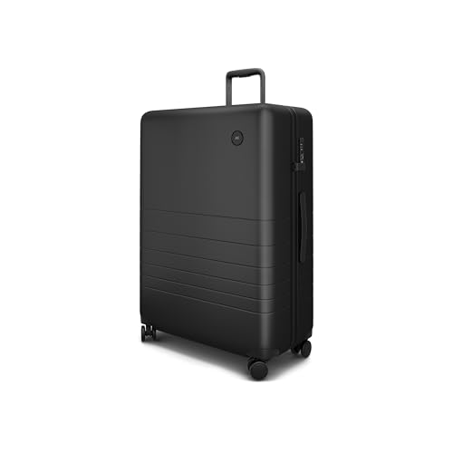 Monos Large Checked Luggage (29'), Lightweight Hardside Spinner Suitcase with TSA Lock, Durable Travel Case, Midnight Black