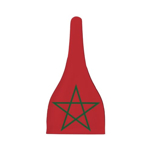 Newborn Baby Hat, Flag of Morocco Print Soft Top Knot Beanie Cap, Cute Baby Headwear for 0-6 Months Black2