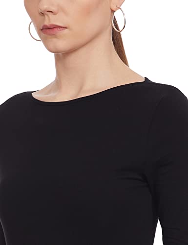 Image of Marks & Spencer Womens Solid Cotton Blend Boat Neck Slim Fit T-Shirt