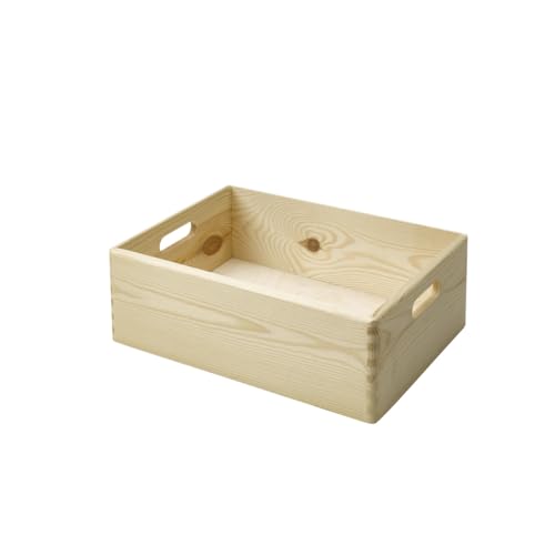 TrendLine Stapelbox Holz Gr. M 30 x 40 x 13,5 Holzkiste Holzbox Kiste Box