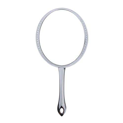 6x7'' Oval Handheld Makeup Cosmetic Mirror Travel Compact Mirror Silver-image-17