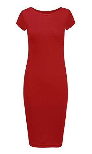 Fast Fashion - Robe Cap Des Manches Plaine Bodycon Midi - Femmes