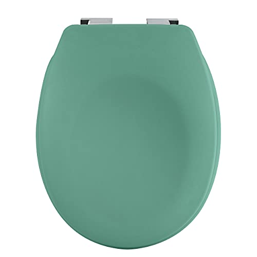 Spirella Sedile WC Rigido Thermo Neela Verde Opaco - Cerniere in ABS Cromato