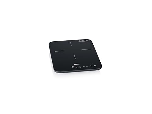 SEVERIN placa de cocina de inducción, placa vitrocerámica, 10 niveles de potencia, pantalla táctil con temporizador, señal acústica y desconexión automática, 2000 W, negro/vidrio, KP 1032