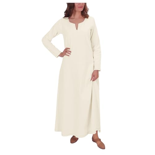 Traje de mujer con falda larga, vestido medieval de lana con delantal, traje de corte para fiesta de juegos (traje de dos piezas), Verde oscuro., 4XL