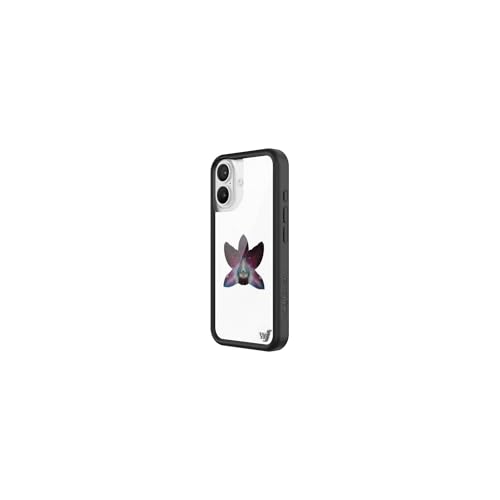 Image of Wildflower Cases - Compatible with iPhone 16 | Protective Black Bumper, 6.5ft Drop Test Certified, Women Owned Small Business | Purple Flower Aesthetic Trendy | White Orchid