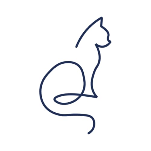 Tattwo.me - Tatuaggio temporaneo per adulti e bambini, 2 settimane, resistente all'acqua - gatto in stile line art- Inchiostro vegetale - Certificato cosmetico UE (5X5 - P0601)