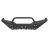 HECASA Front Bumper Assembly Compatible with 1994-2002 Dodge Ram 1500 w/Winch Plate & Tow Ring & Pull Bar Steel Powder Coated Black (2 Packages)