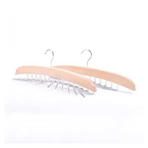 Wubzshi Multi-Functional Clothing Rack Multifunction Wood Belt Organizer Tie Scarf Rack Hanger Metal Hook Wardrobe Closet Organizer Storage Organizer (Color : Natural 24Hooks, Size : 1Pcs) #TOP5