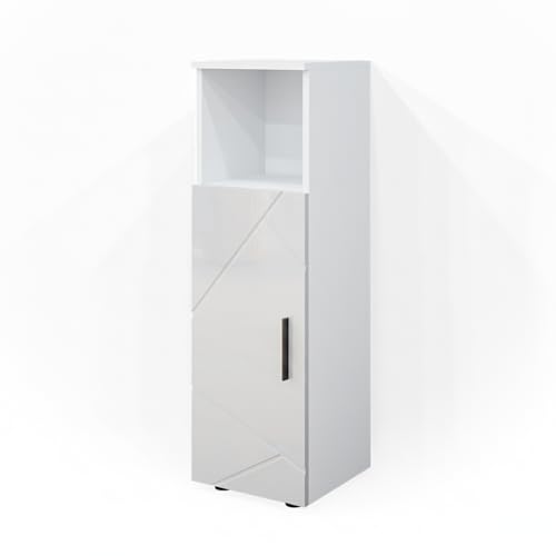Vicco Midischrank Weiß Hochglanz Irma 30x95x30 cm - Badezimmermöbel,...