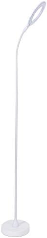 Shiny Ground Lamp for Workplace, Studying and Bedrooms. LED Ground Lamp for Lash Gentle for Eyelash Extensions, Make-up & Nail Spa. Gooseneck Standing Lamp (White)