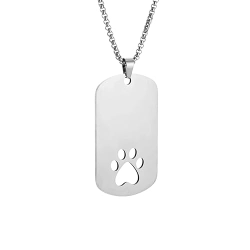 Collier en acier patte de chien pour homme au style hip hop décontracté