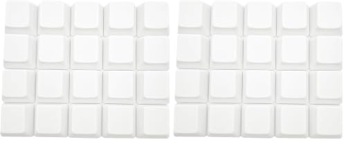 Image of OEM Profile White Blank Keycaps PBT Material 1U R4 Keycap for MX switches Mechanical Keyboard (White, 20pcs) (Pack of 2)