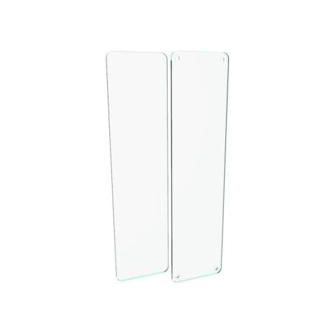 Door Push Finger Plate Protector Acrylic Panel with Screw Holes (300x75mm, Glass Effect) Cover