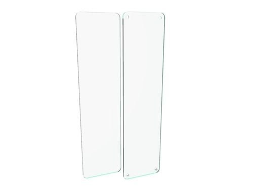Door Push Finger Plate Protector Acrylic Panel with Screw Holes (300x75mm, Glass Effect)