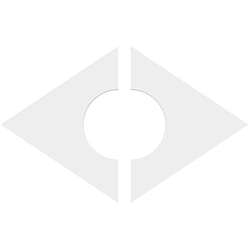 Image of Ekena Millwork CMP10X6DD2-03000 Diamond Architectural Grade PVC Contemporary, Two Piece Urethane Ceiling Medallions 10 inchW x 6 5 /8 inchH x 3 inchID x 3 1 /2 inchC x 1 inchP