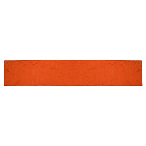 Image of E-EZRA Premium Raw Silk Table Runner for Centre Table / Coffee Table / 4 Seater / 6 Seater Dining Table (72 Inch, Orange)