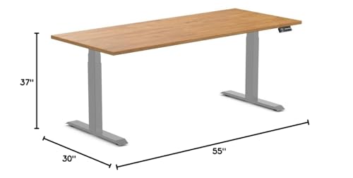 Image of Desky Electric Standing Desk, 72 x 30 inch Rubberwood Height Adjustable Sit Stand Desk, Dual Motor, Memory Presets, Ergonomic Workstation for Home Office - Light Oak Top