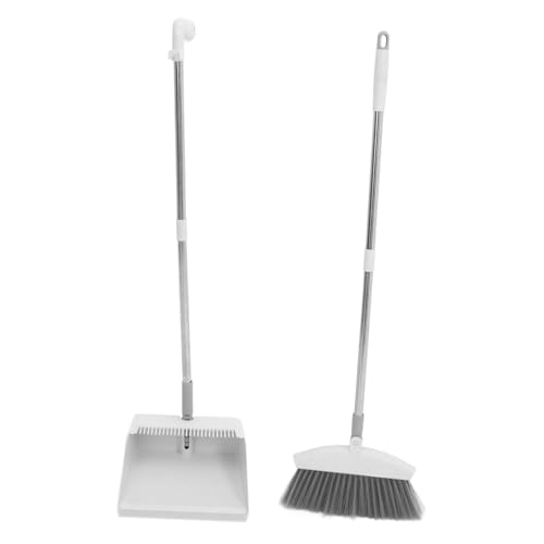 COLLBATH 1set Broom and Dustpan Set Heavy Duty Floor Cleaning Kit Ergonomic Handle for Easy Use for Home Kitchen and Office Suitable for All