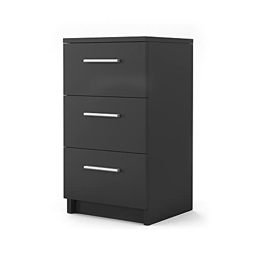 Vicco Mesa de Noche, Negro, 38 x 66 cm