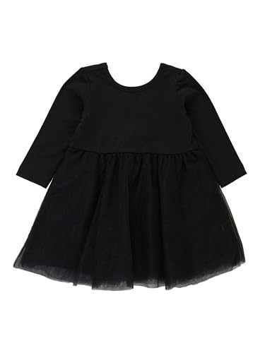 RuffleButts Baby/Toddler Girls Long Sleeve Tulle Twirl Dress