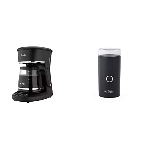 Mr. Coffee 12-Cup Programmable Coffee Maker + Mr. Coffee 14-Cup Coffee Grinder, Black