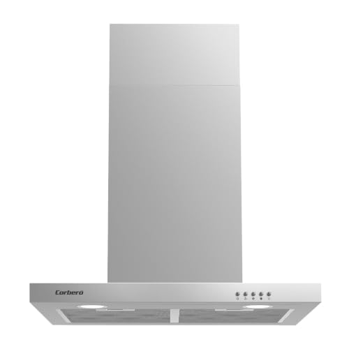 Corberó   Campana Extractora Horizontal 60 cm | VOSTOK660X | 647,7 m3/h | 71 db| 165W | 3 Velocidades | Control por pulsador| 2 Filtros de Aluminio + Filtro Carbón | Inox