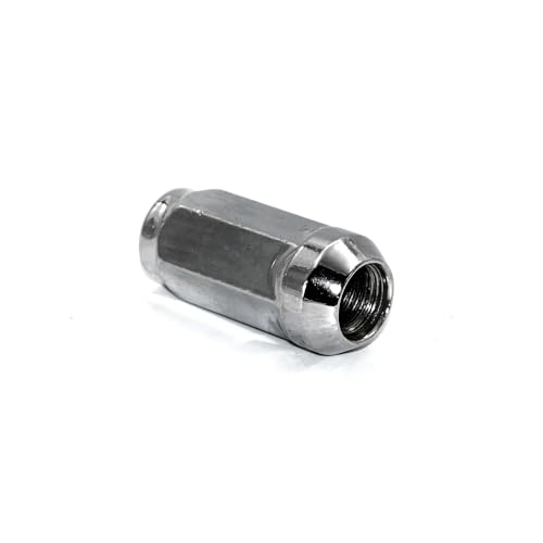 Image of 20pcs 1.9 inch Chrome 1 /2-20 Closed End Bulge Acorn Lug Nuts, 19mm Hex Wheel Lug Nut with Cone Seat Compatible with Mustang Bronco Ranger Safari YJ TJ KJ KK ZJ WJ WK XK MJ XJ