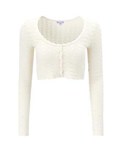 Image of Florence by Mills Women's Le Pointelle Crop Cardi Top