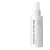 Spray de cuidado posterior para piercings – Efecto de curación rápida, 120 ml de volumen de lavado para orejas perforadas, solución de limpieza segura para la nariz y el abdomen, gotas no irritantes