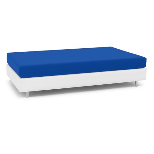 BIANCALUNA - Copriletto elastico Living Genius tinta unita Anti Macchia - Divano Letto Singolo da 90 a 200 cm Made in Italy - Blu