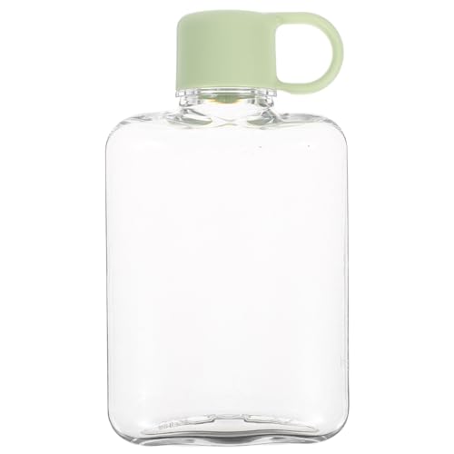 BIUDECO Botella de Agua de Viaje Portátil de Plástico Transparente de 360 Ml con Tapa Hermética y Diseño Plano Ligera para Estudiantes y Viajeros en Estilo Simple Reutilizable