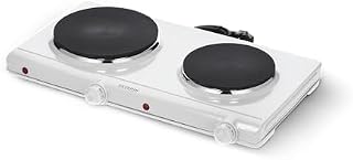 Severin S71042 DK 1042 Podwójna Płyta Grzewcza, 2500 W, Ø 15,5 cm, Ø 18,5 cm, Biały