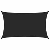 hliofuir Sonnensegel 5x8 m Rechteckig Schwarz, HDPE 160 g/m² Sonnenschutzsegel Schattenspender für Garten, Terrasse, Balkon und Camping, inklusive Befestigungsseilen