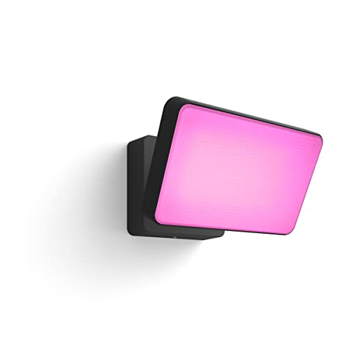 Philips Hue Discover Verstraler - Wit en Gekleurd Licht - Buitenlamp - IP44 - Duurzame LED Verlichting - Dimbaar - Verbind met Hue Bridge - Werkt met Alexa en Google Home - Zwart