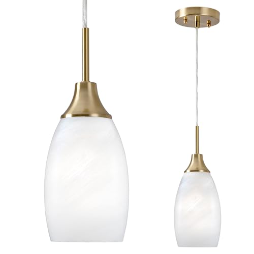 Image of Viinew Mini Glass Pendant Light,4.72 inch White Glass Hanging Light