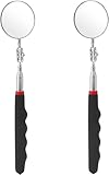 2 Stück Teleskop-Inspektionsspiegel – Ausziehbar bis 72 cm, 360° drehbarer Kreis-Teleskopspiegel für präzise Kontrolle – Faltbarer Inspection Mirror für Mechaniker, Werkzeugmacher & Inspektoren